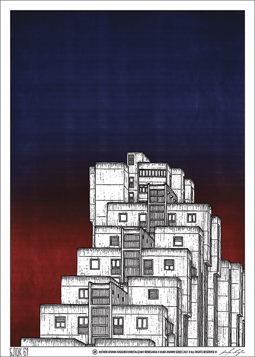 Poster Blok 61 detalj Brutalizam i renesansa autor arhitekta Jovana Radujko